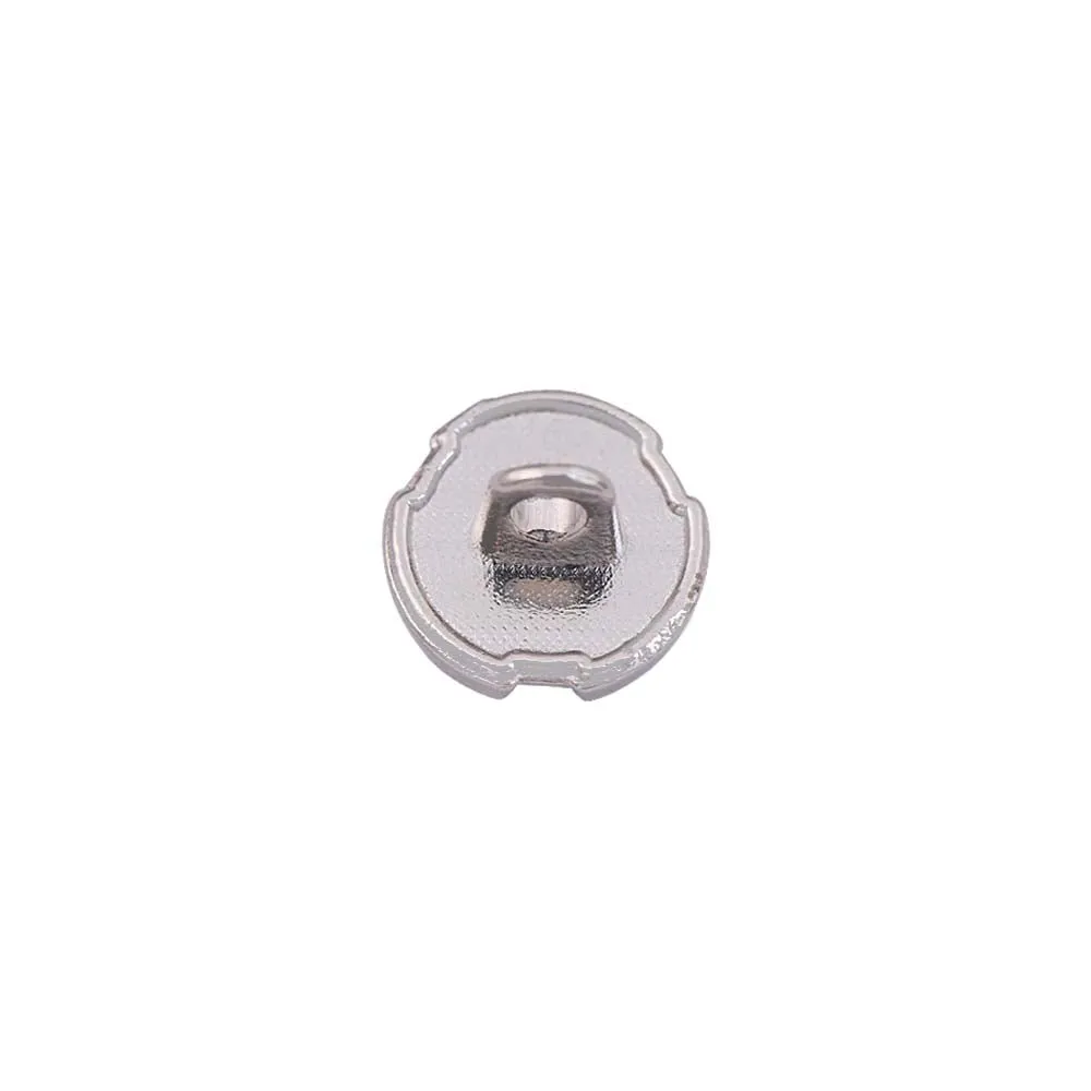 10mm (16L) Rounded Rim Shiny Silver Pearl Buttons