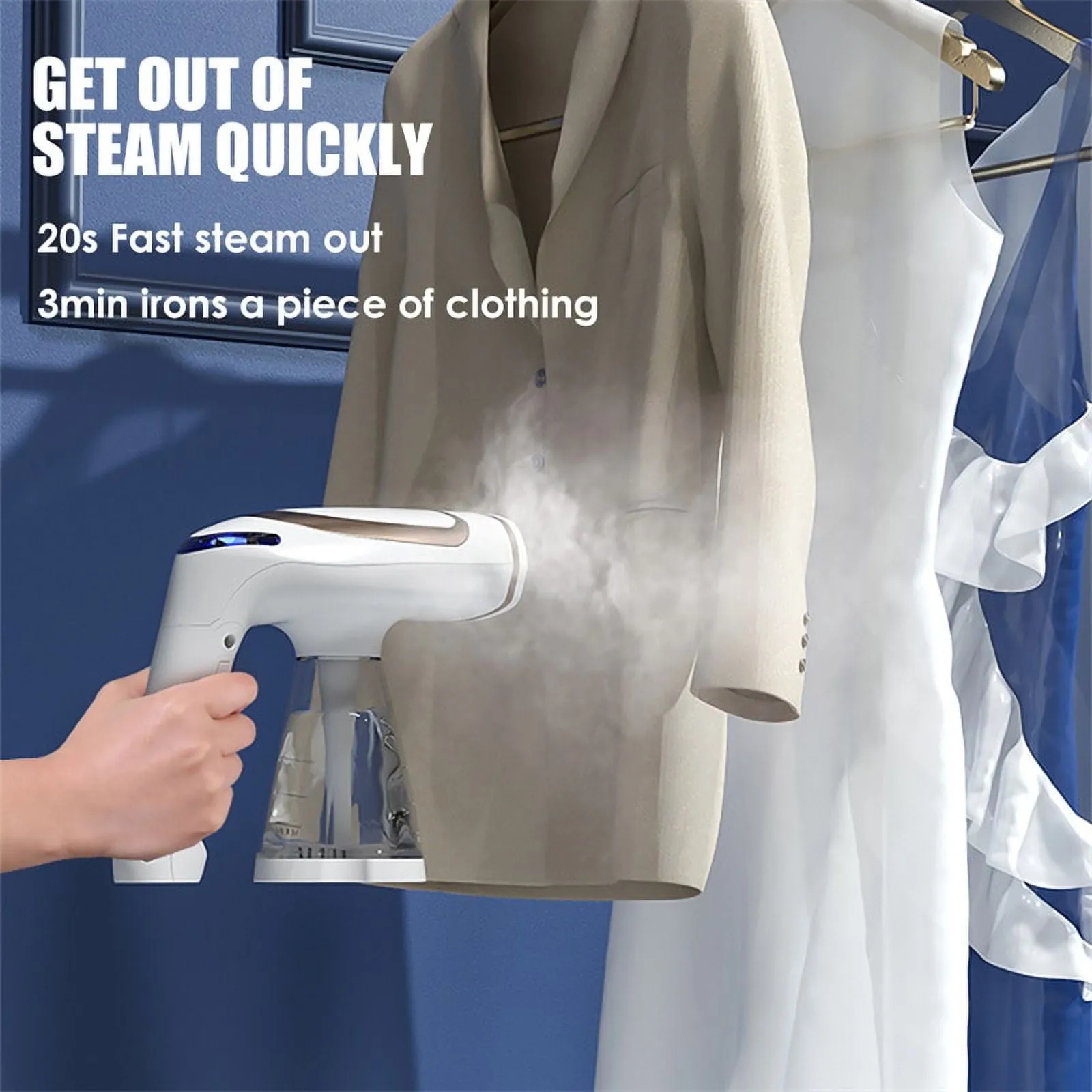 1600W Garment Steamer Handheld Folding Garment Ironing Machine Dry And Wet Steam Iron For Clothes Travel Home Steam Generator