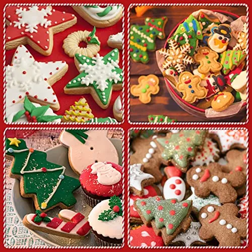 20 Pcs Christmas Cookie Cutters, Hibery Holiday Cookie Cutters Christmas, Reindeer, Snowflake, Christmas Tree, Gingerbread Man, Santa, Bell & More Cookie Cutters Christmas Shapes