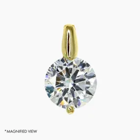 2.00 Carat Brilliant CZ Solitaire Pendant in Gold Overlay