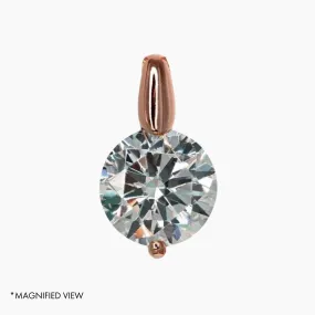 2.00 Carat Brilliant CZ Solitaire Pendant in Rose Gold Overlay