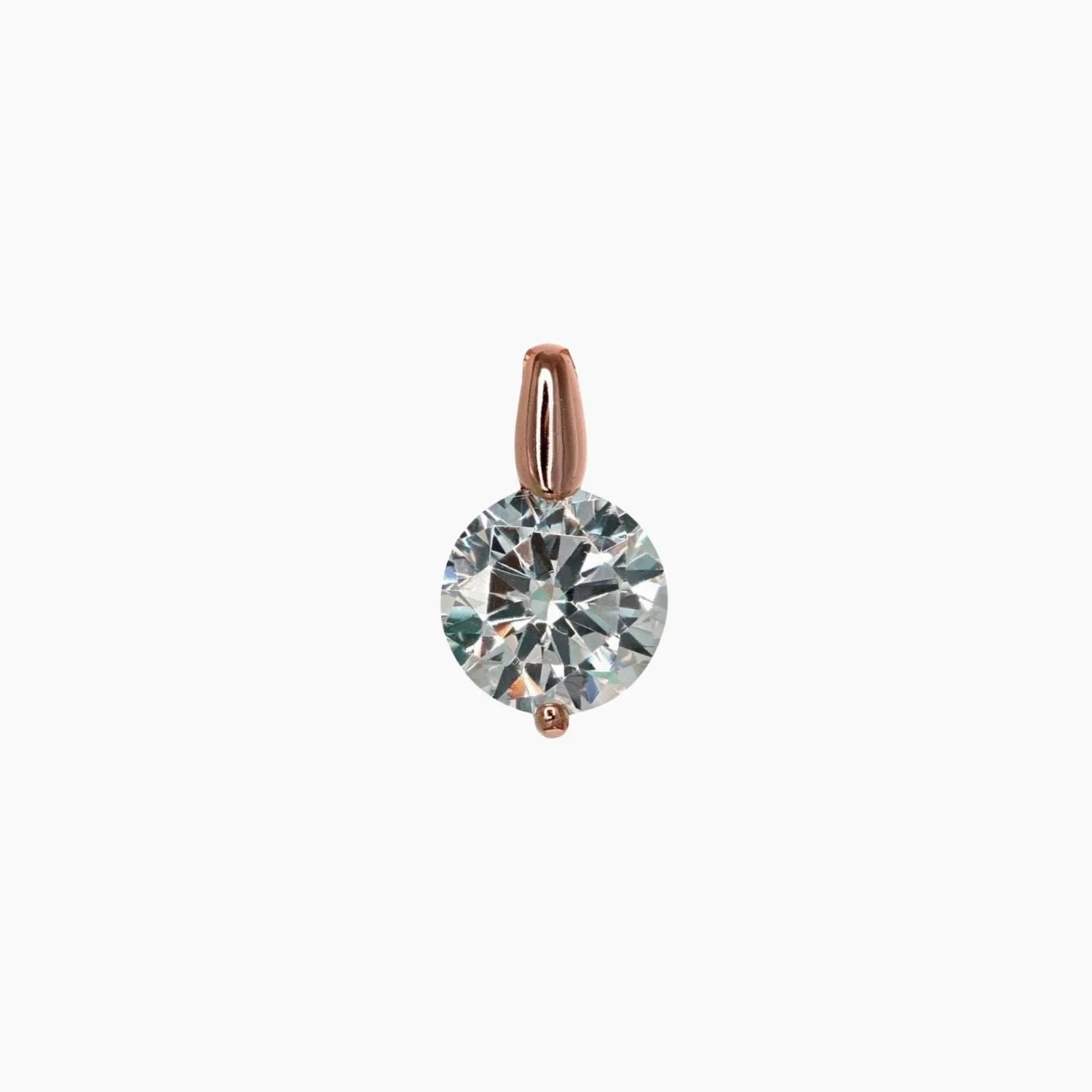 2.00 Carat Brilliant CZ Solitaire Pendant in Rose Gold Overlay