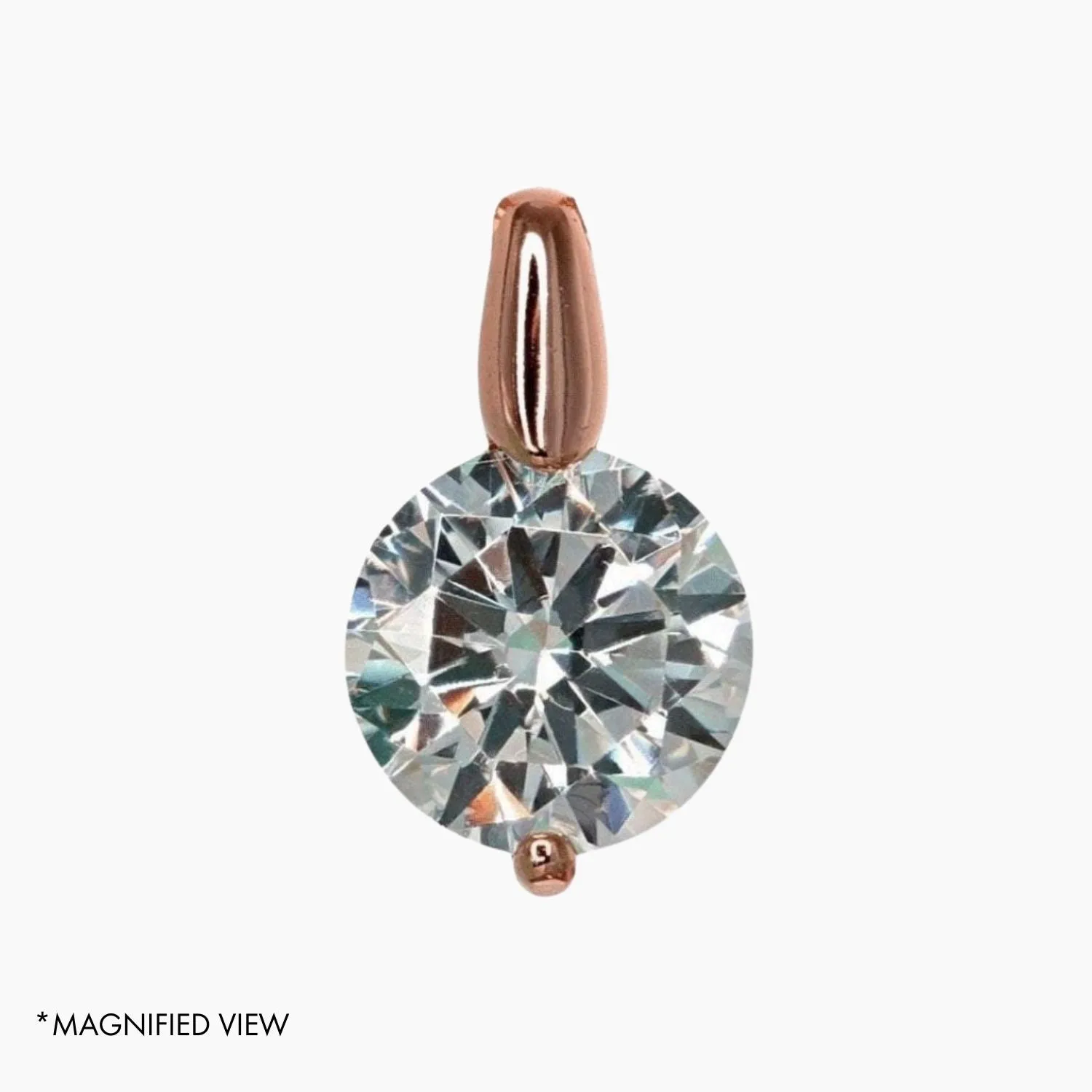 2.00 Carat Brilliant CZ Solitaire Pendant in Rose Gold Overlay