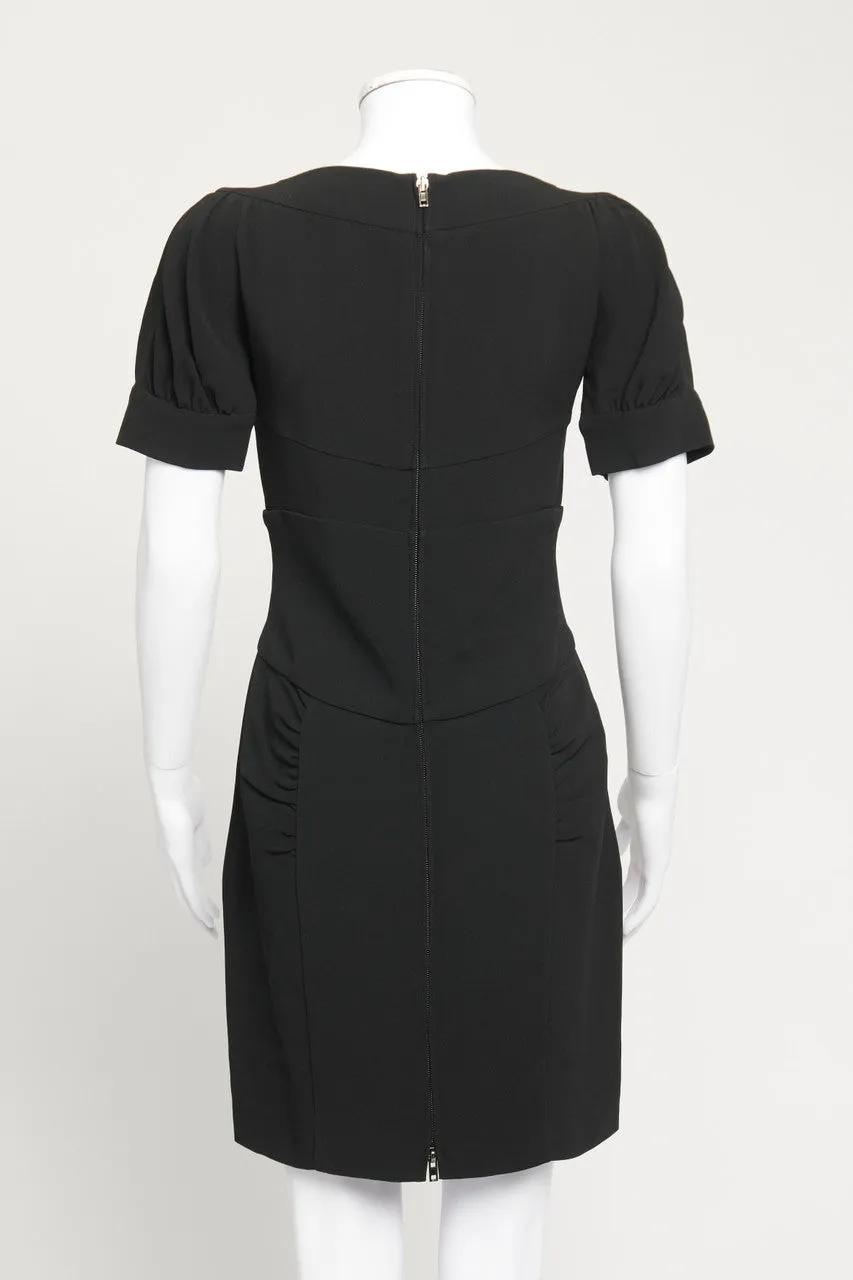 2008 Black Shaped Preowned Dress with Scoop Neck