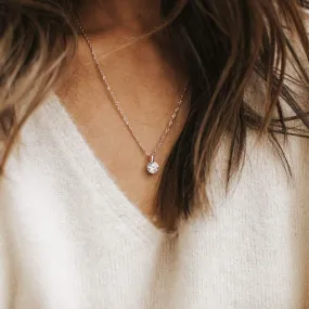 Adjustable Milano Twist Chain   Brilliant CZ Pendant Set in Rose Gold Overlay