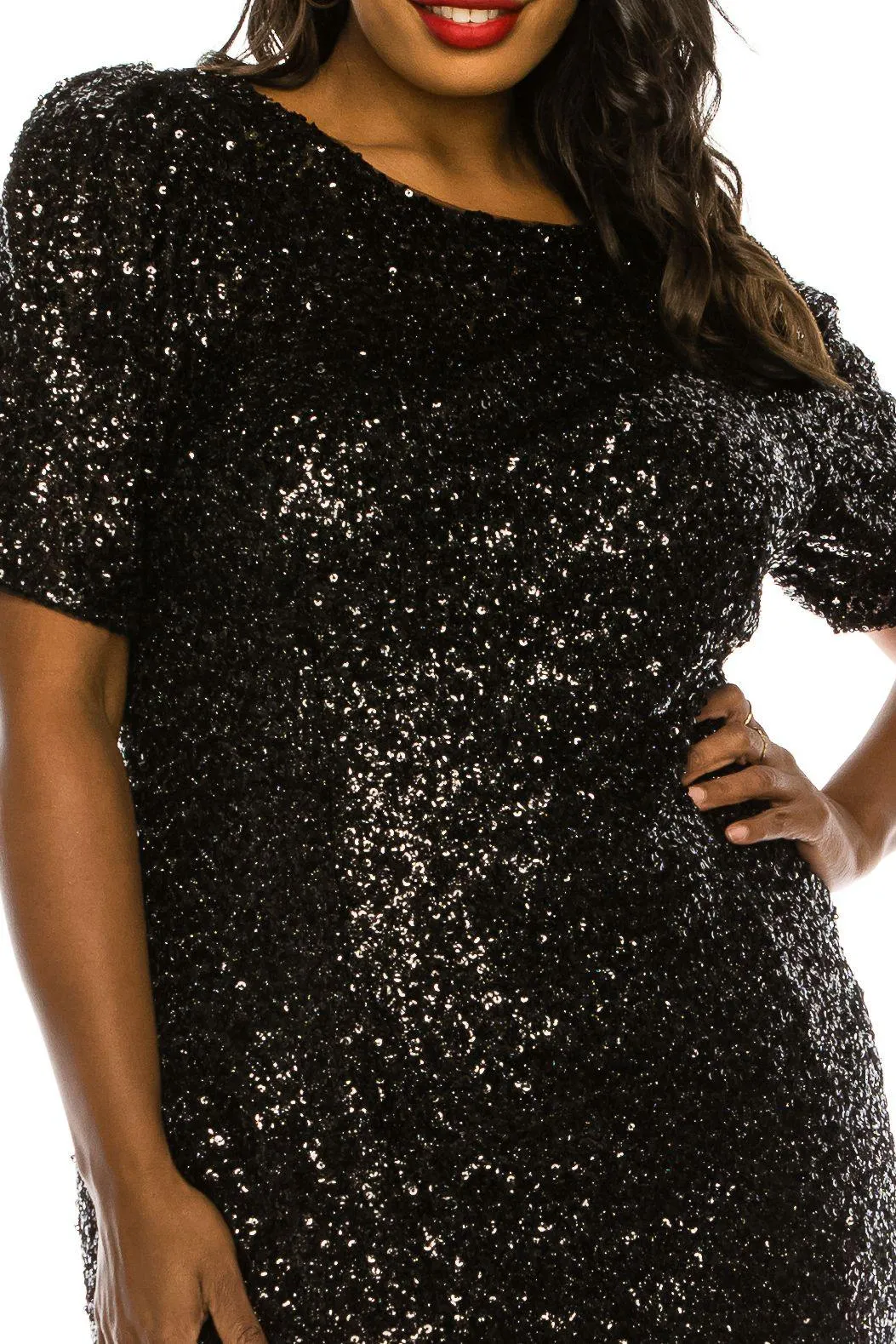 Adrianna Papell AP1E206239W Plus Size Short Dress