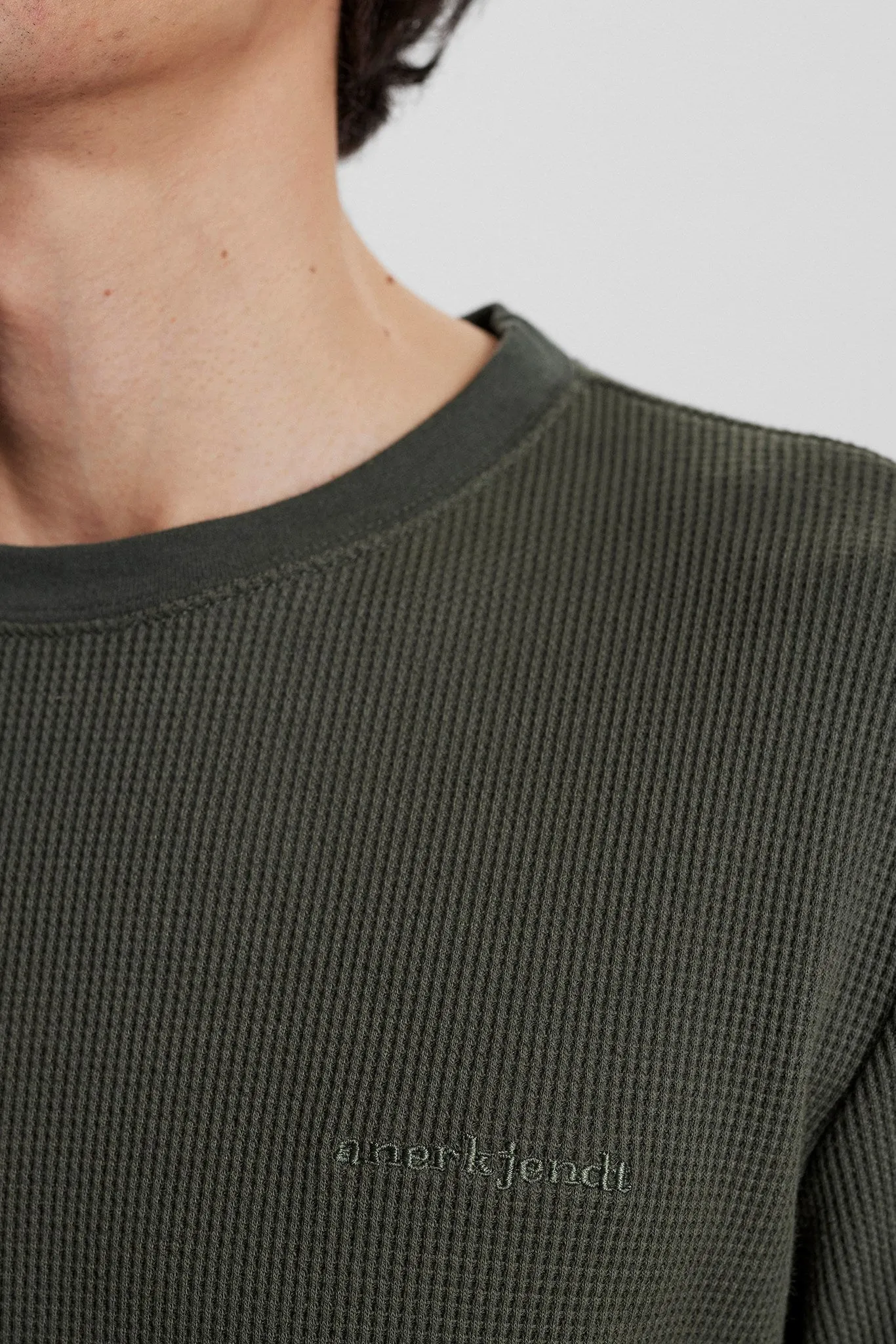 AKKIKKI L/S WAFFLE TEE - Forest night
