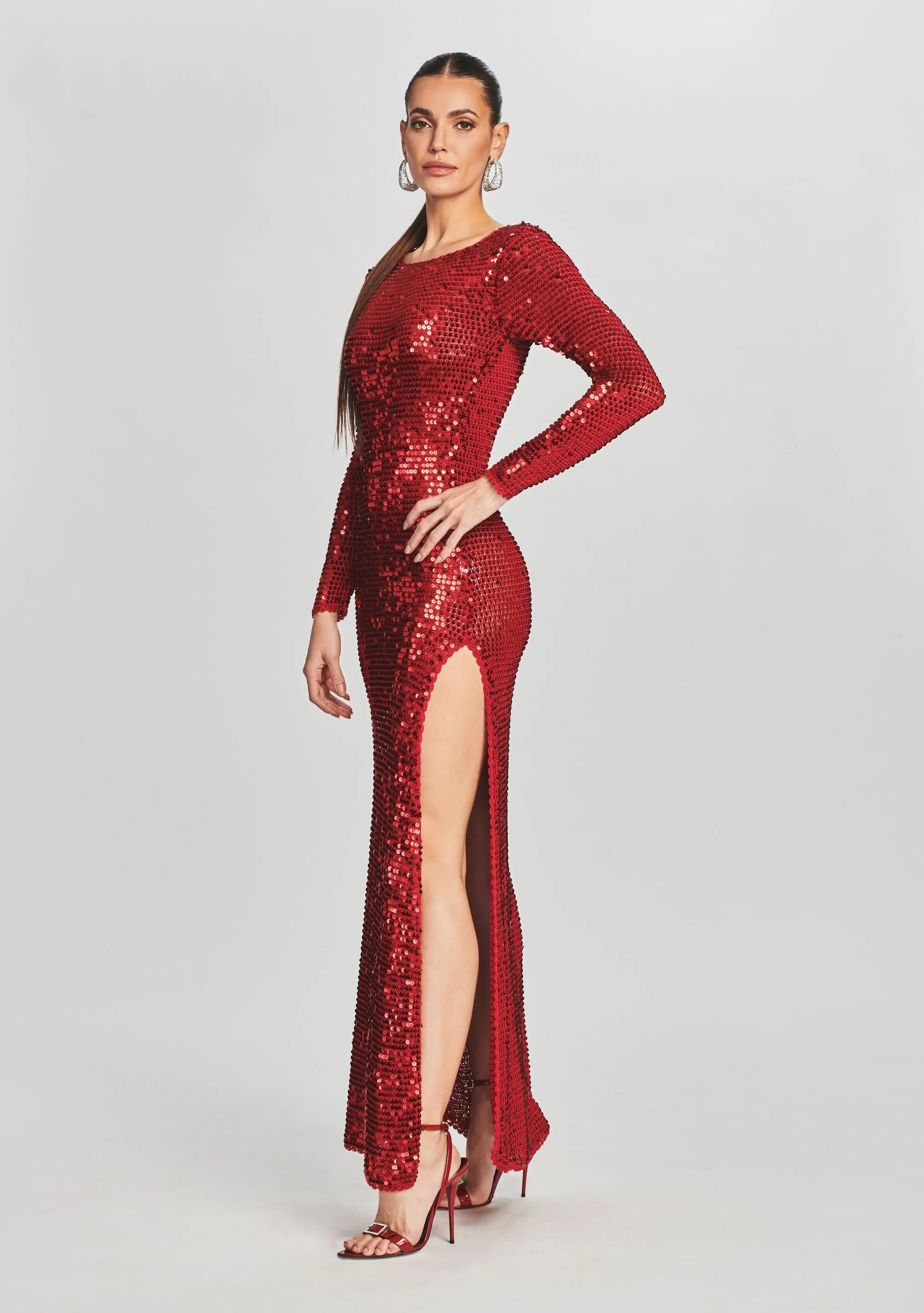 Alexa Sequin Crochet Dress