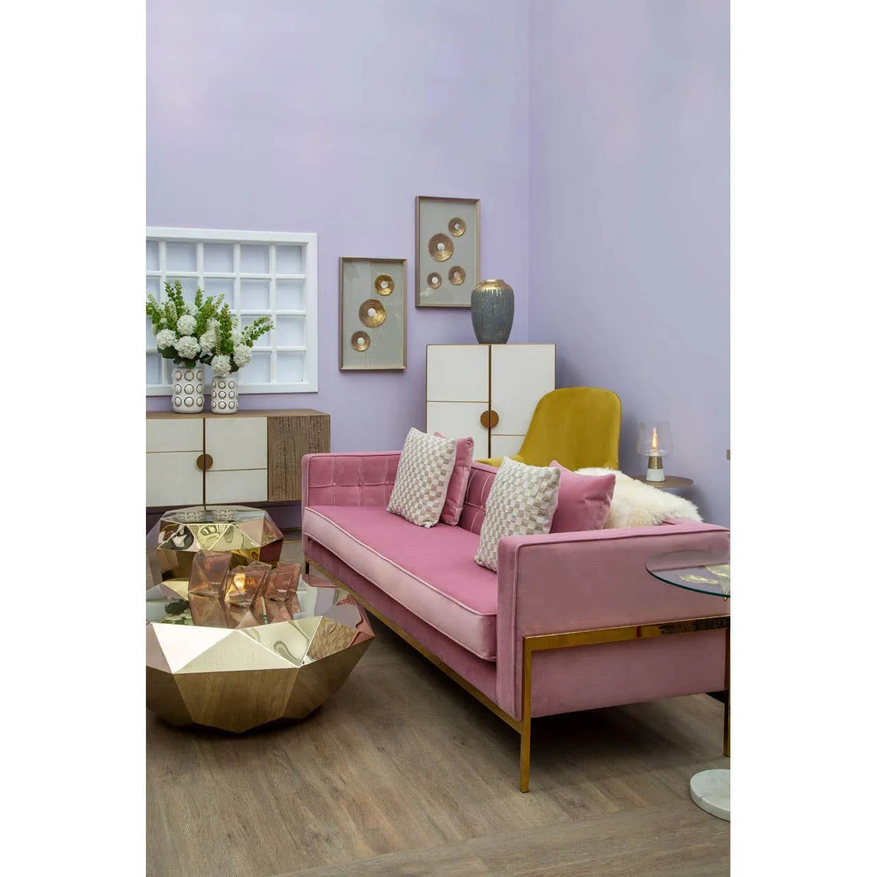 Allure Champagne Diamond Cut Coffee Table