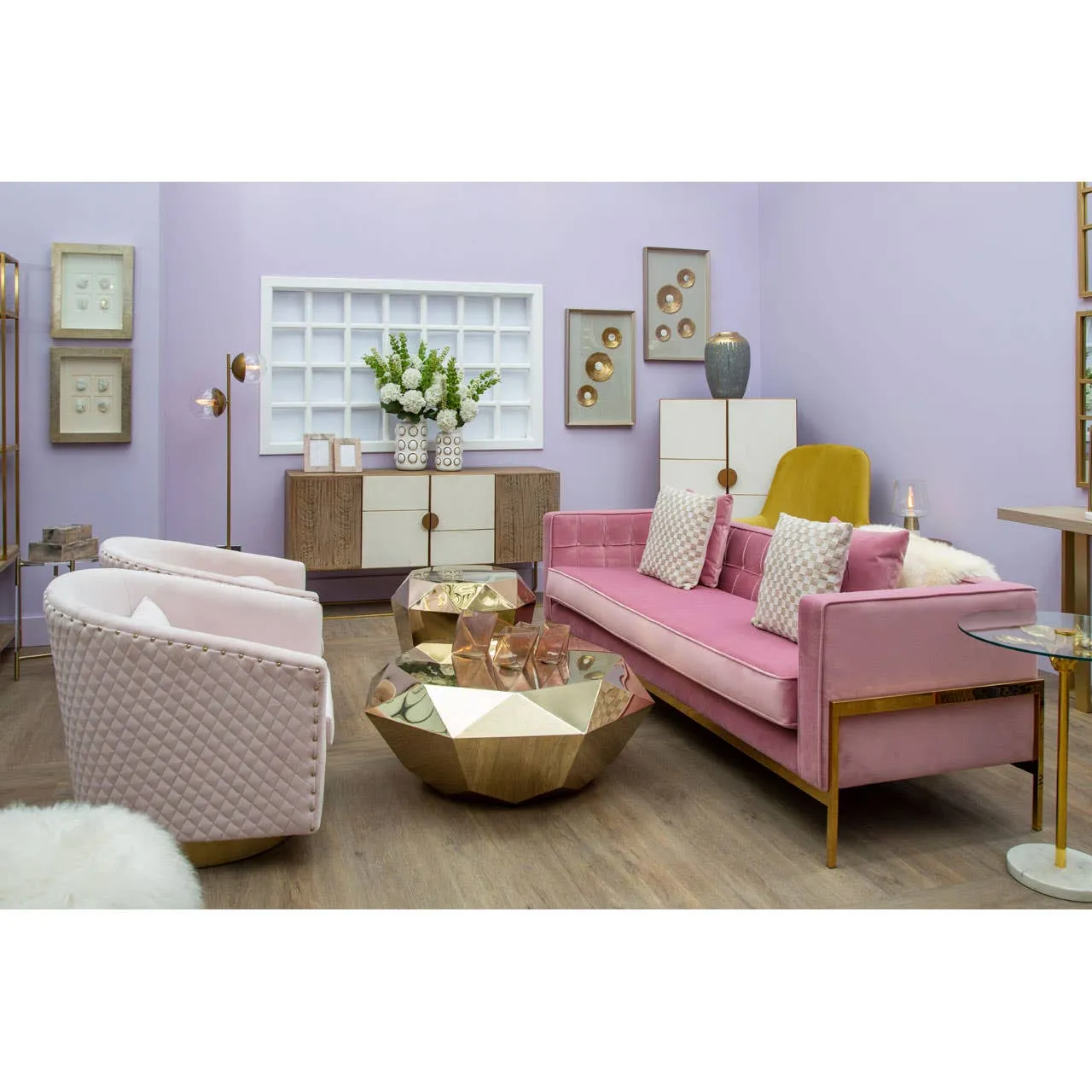 Allure Champagne Diamond Cut Coffee Table