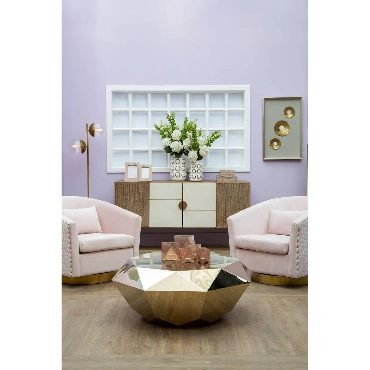Allure Champagne Diamond Cut Coffee Table