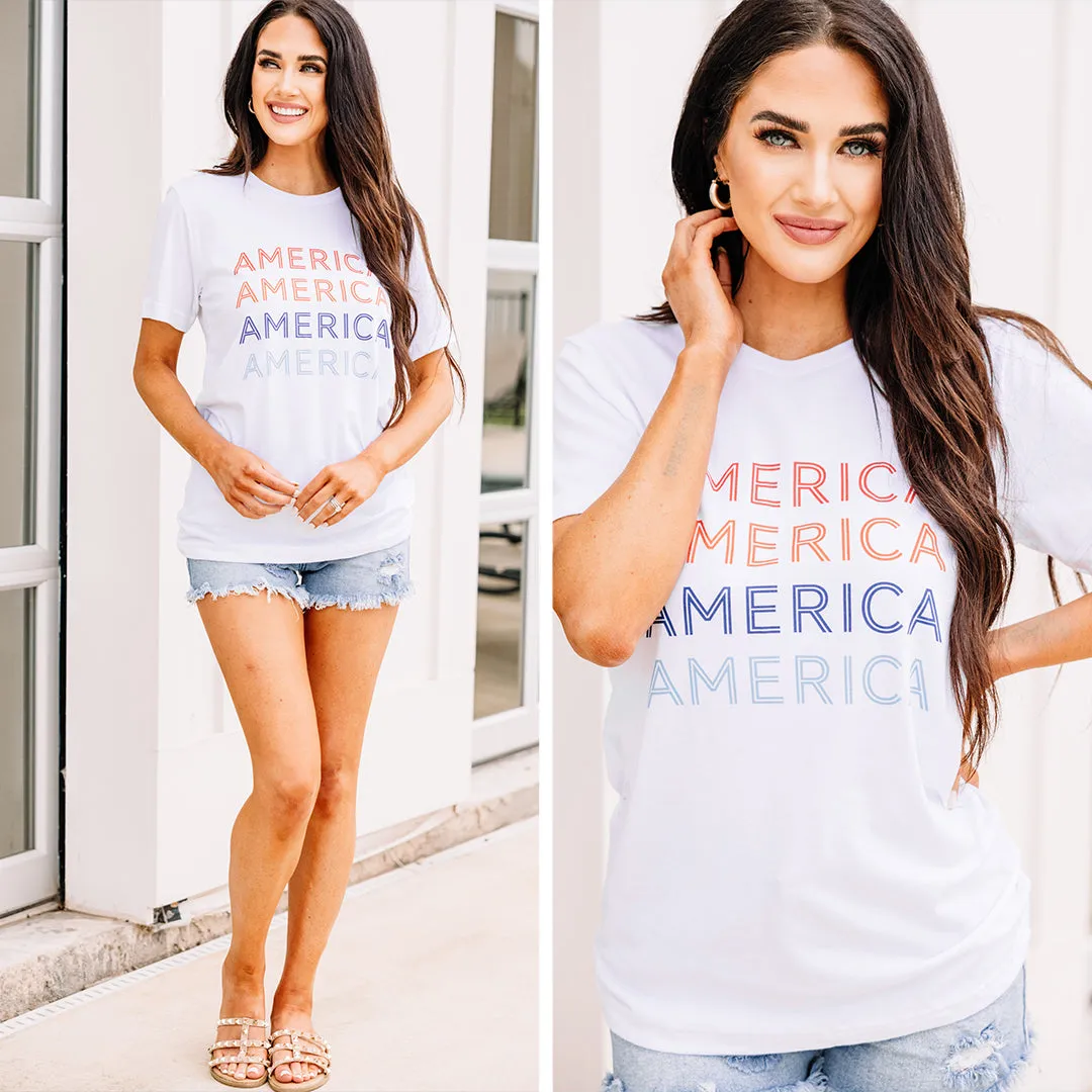America Baby White Graphic Tee