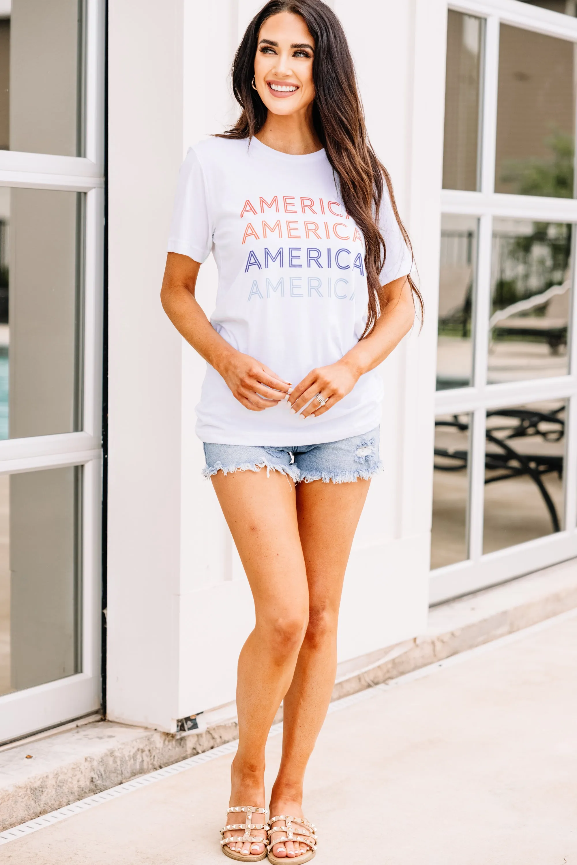 America Baby White Graphic Tee