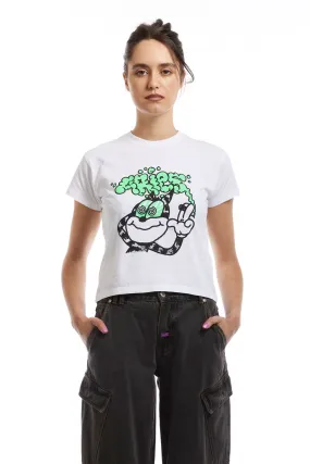 ARIES - STONED CAT BABY SS TEE WHITE