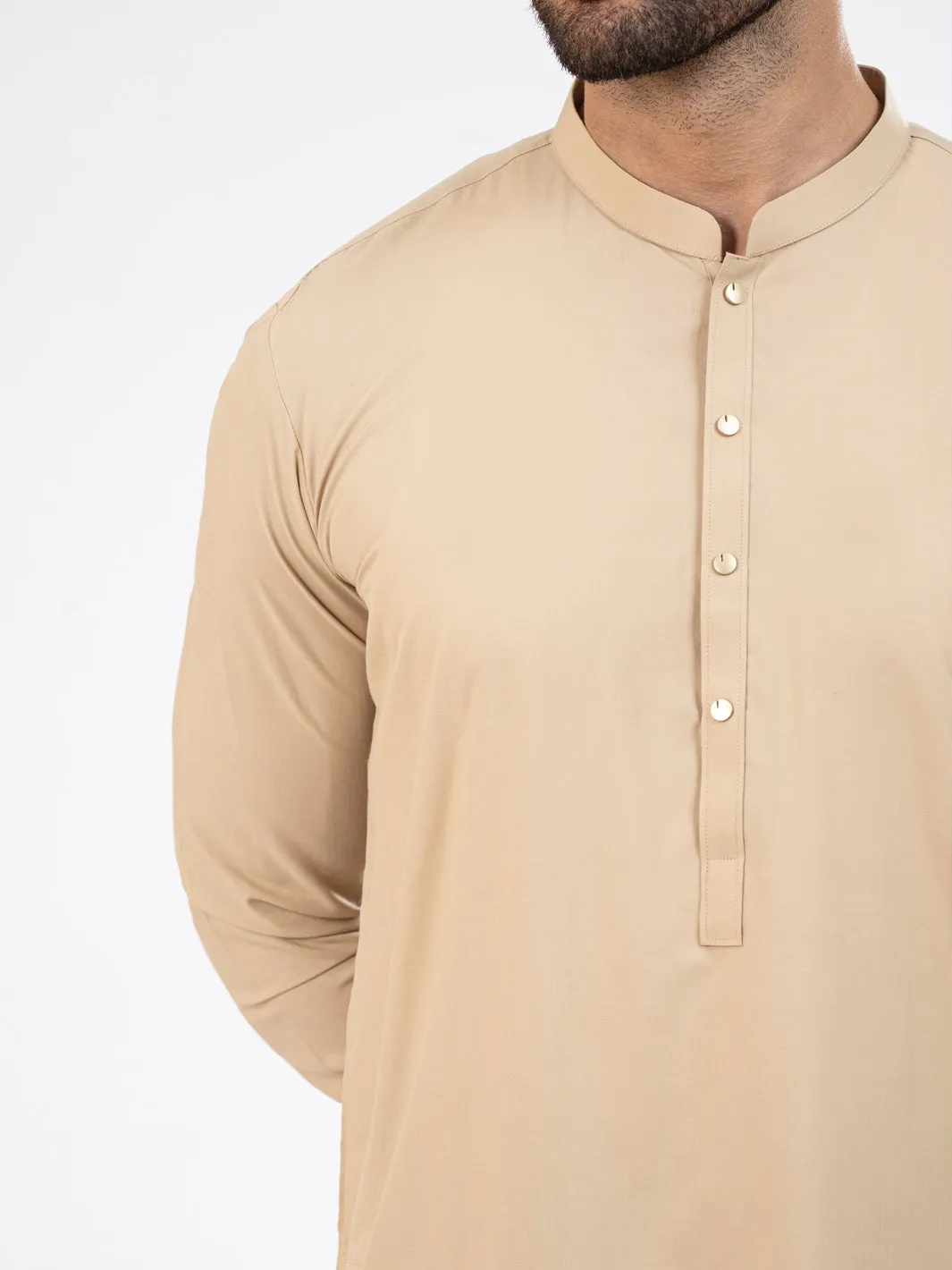 Beige Blended Kameez Shalwar - AL-KS-2955C