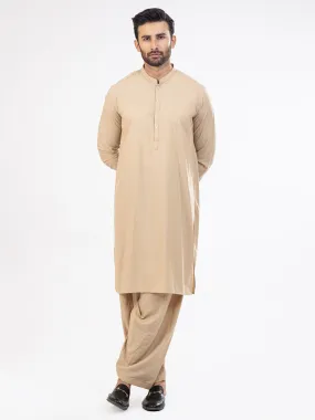 Beige Blended Kameez Shalwar - AL-KS-2955C