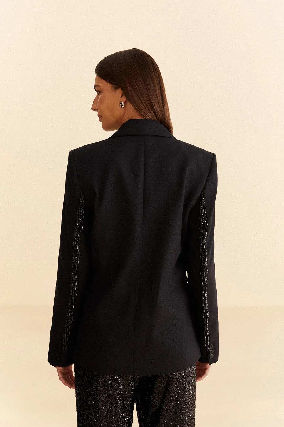 Black Fringe Blazer