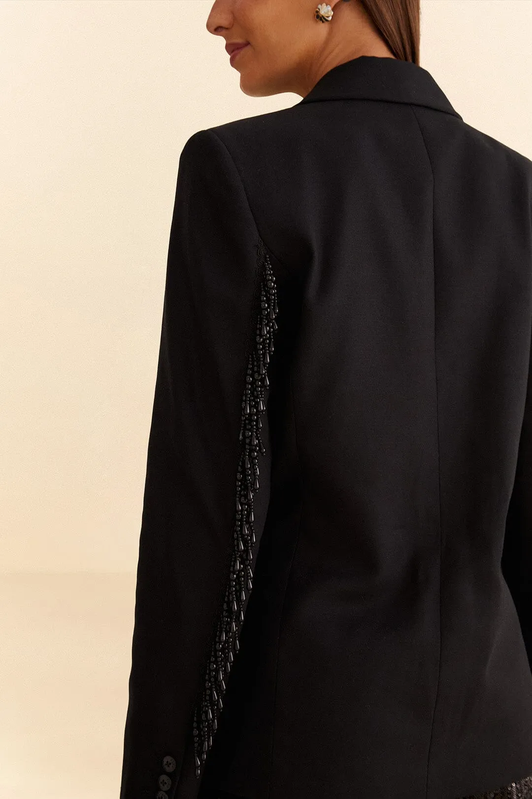 Black Fringe Blazer