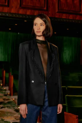 Black Fringe Blazer