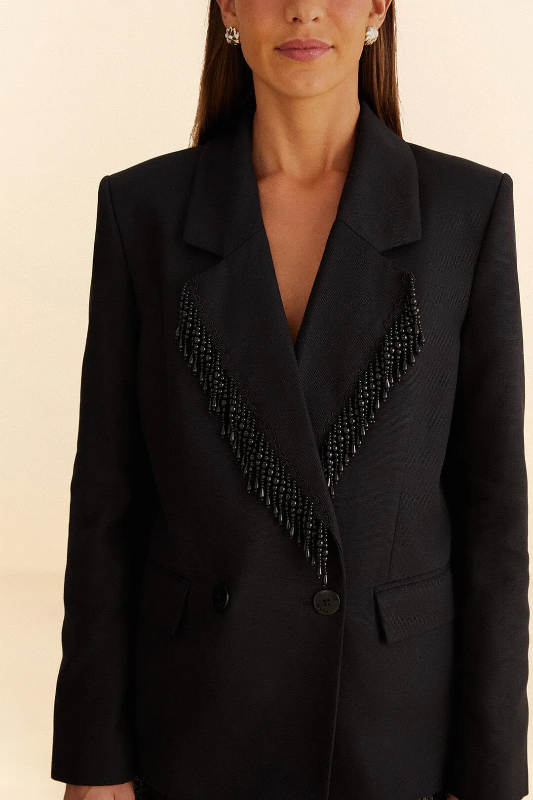 Black Fringe Blazer