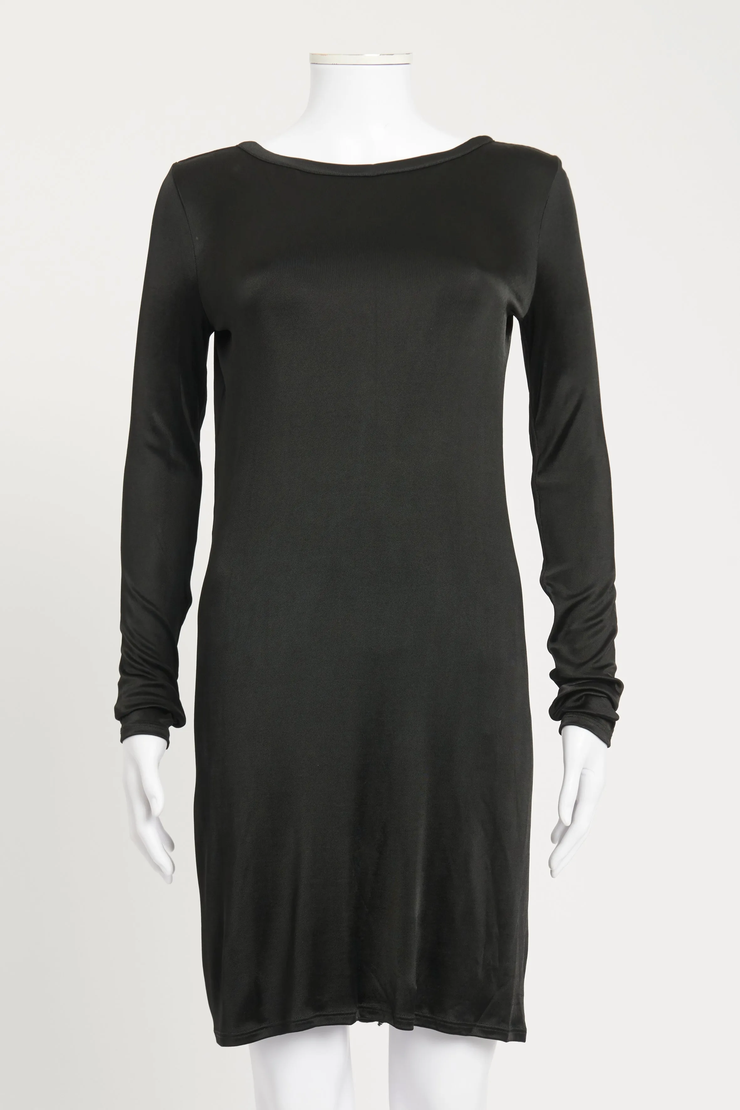 Black Low Back Shine Preowned Mini Dress