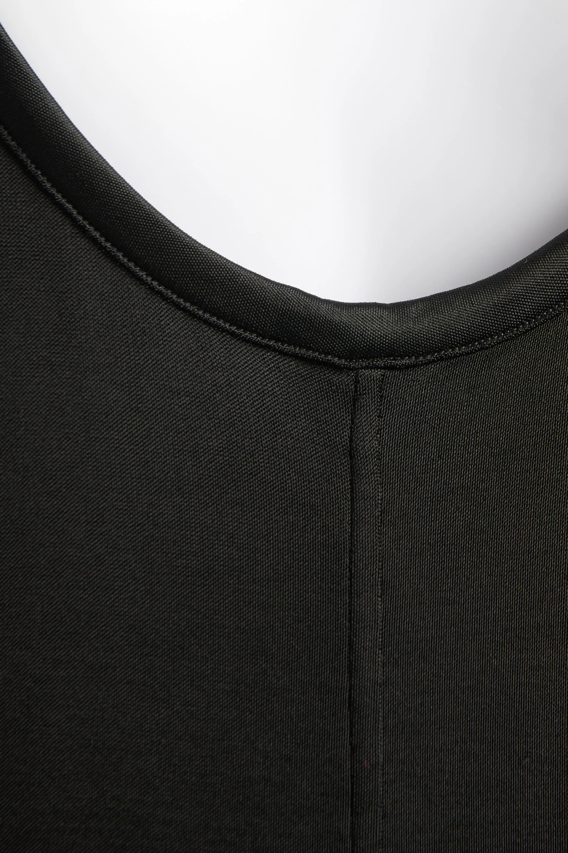 Black Low Back Shine Preowned Mini Dress