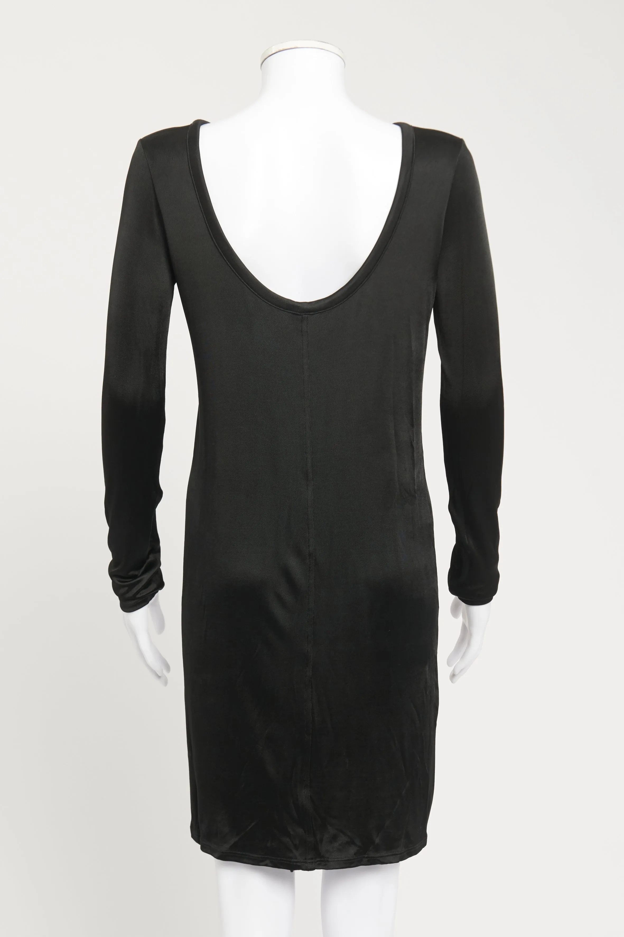 Black Low Back Shine Preowned Mini Dress