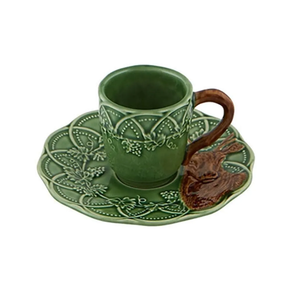 Bordallo Pinheiro Woods coffee cup and saucer
