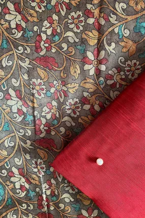 Brown And Maroon Unstitched Suit (2 Piece)
