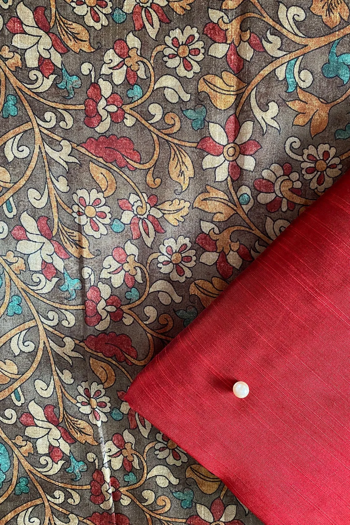 Brown And Maroon Unstitched Suit (2 Piece)