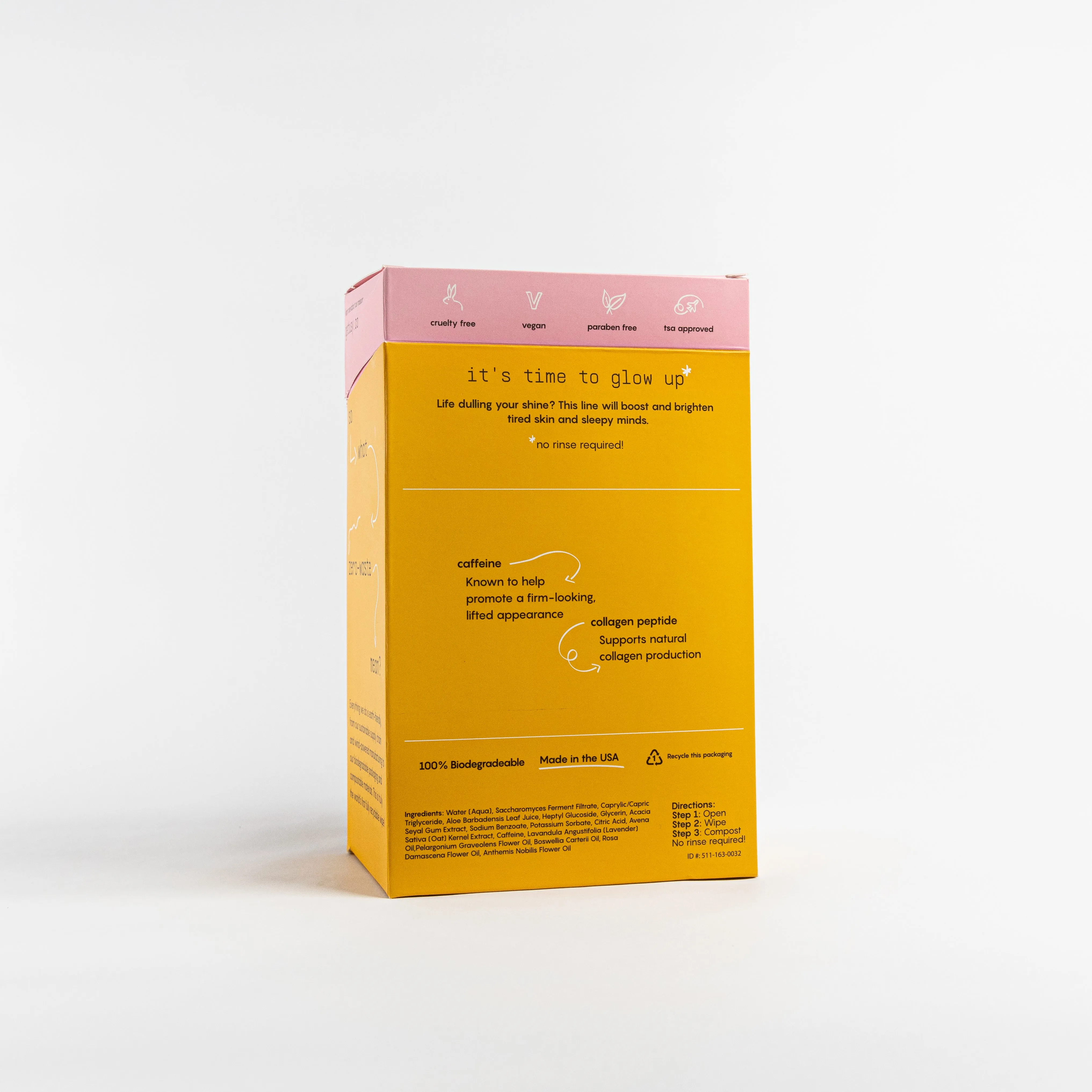 Busy Co. GLOW Toning Large Body Wipes, Lavender, 10 ct