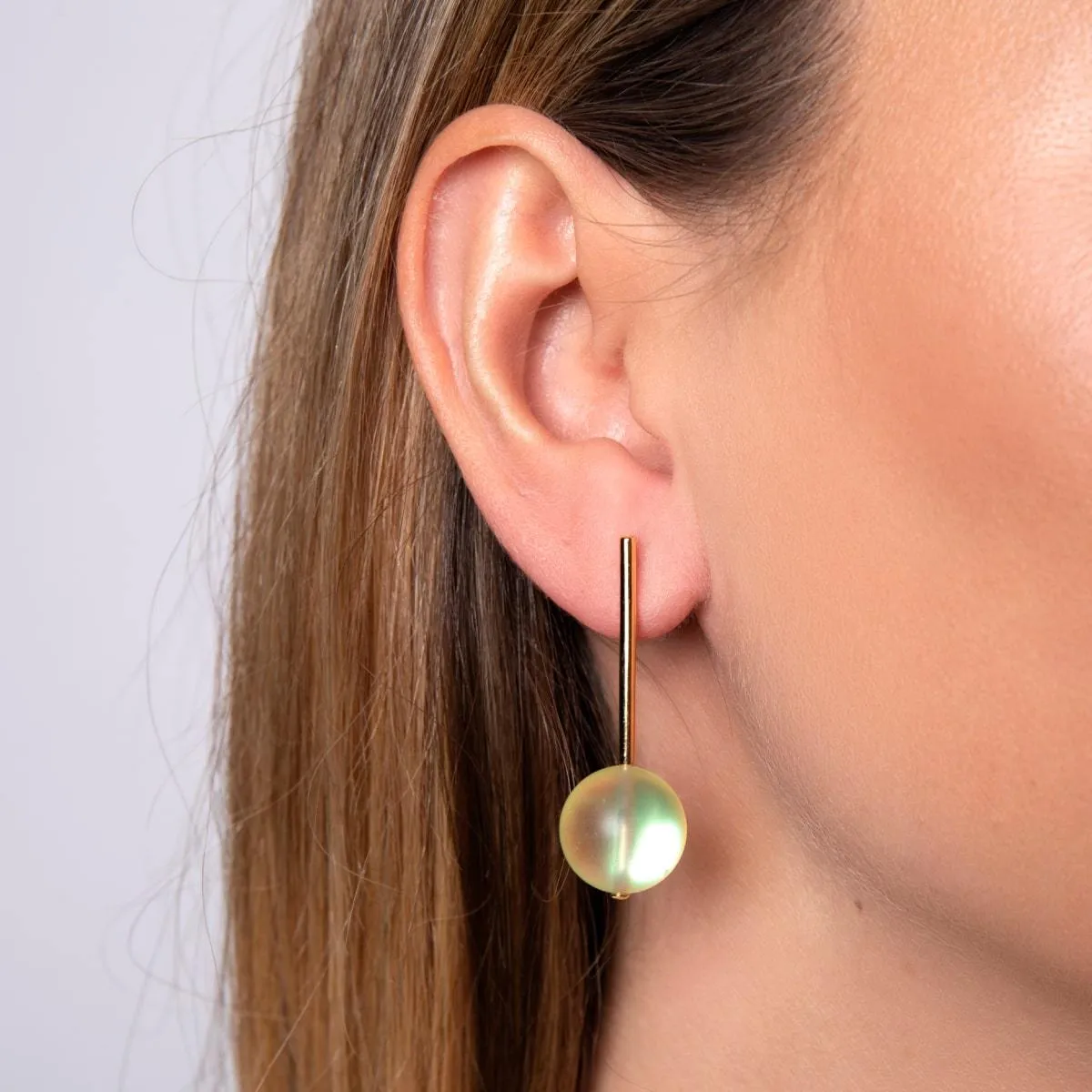 Canary | .925 Sterling Gold Vermeil | Mermaid Glass Drop Earrings