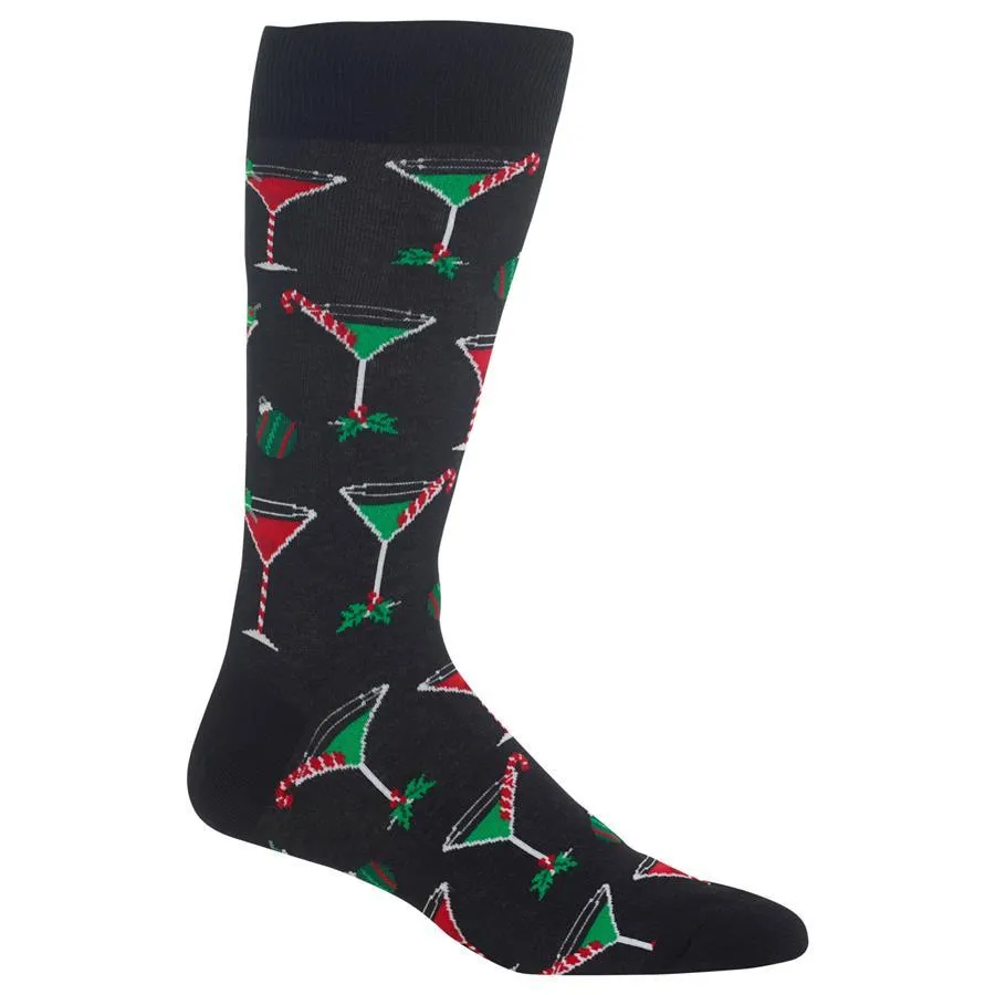Christmas Cocktails Men's Crew Socks