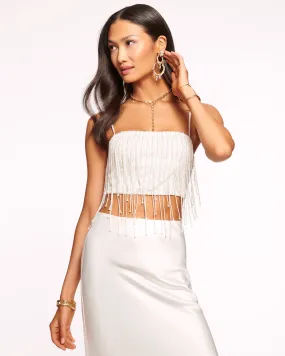 Corrinne Beaded Fringe Crop Top