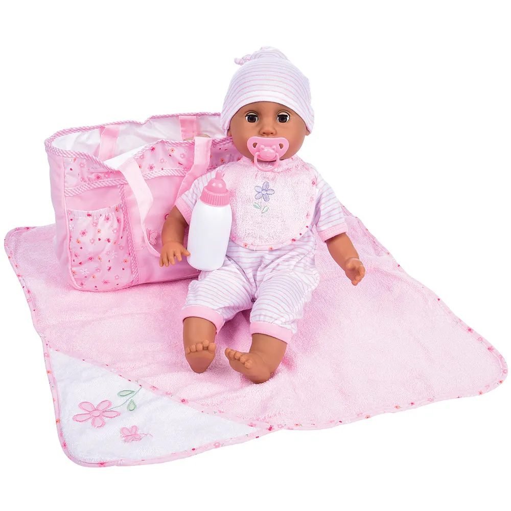 Dark Skin 16" Baby Doll with Outfits & Accessories