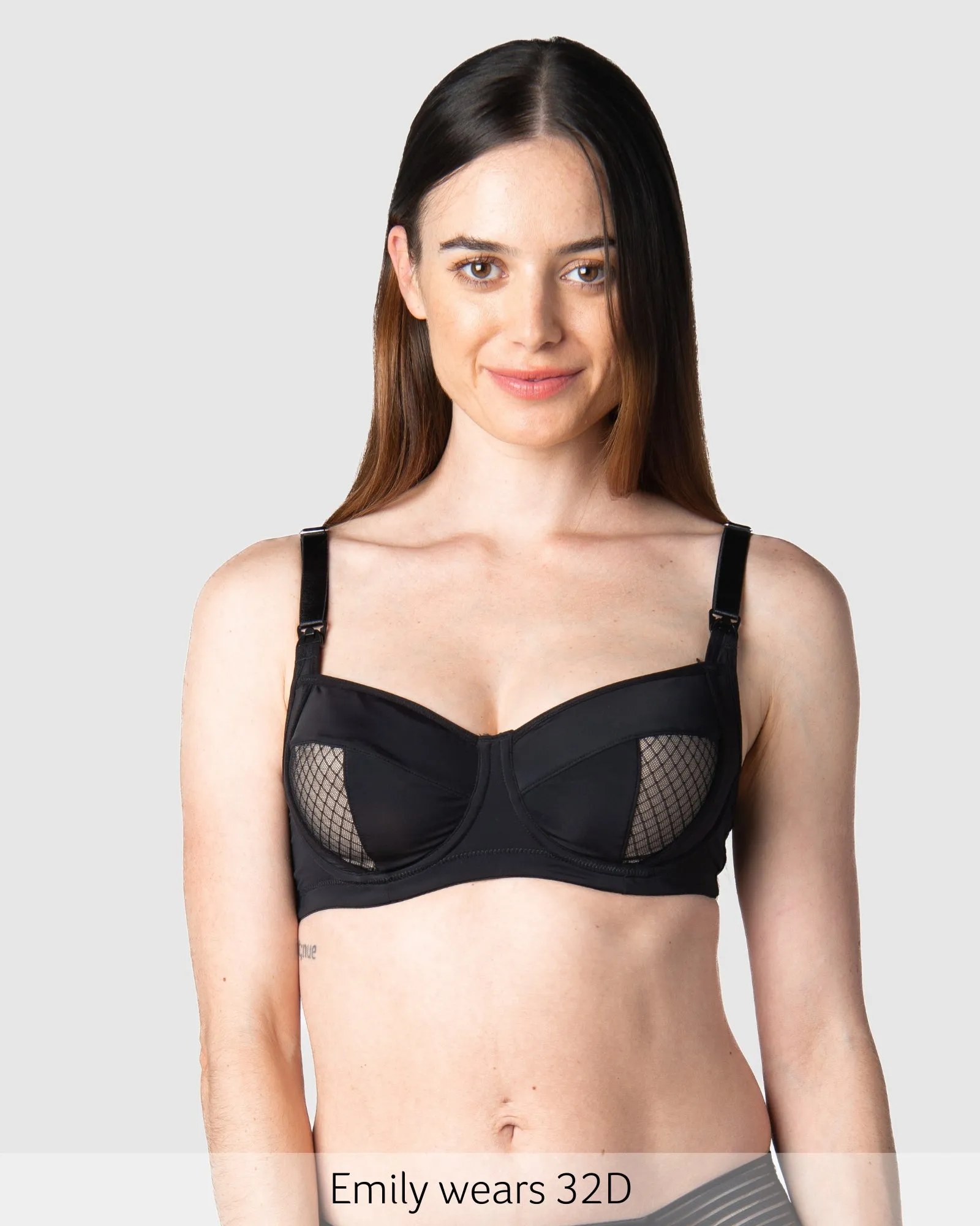 ENLIGHTEN BLACK NURSING BRA - FLEXI UNDERWIRE