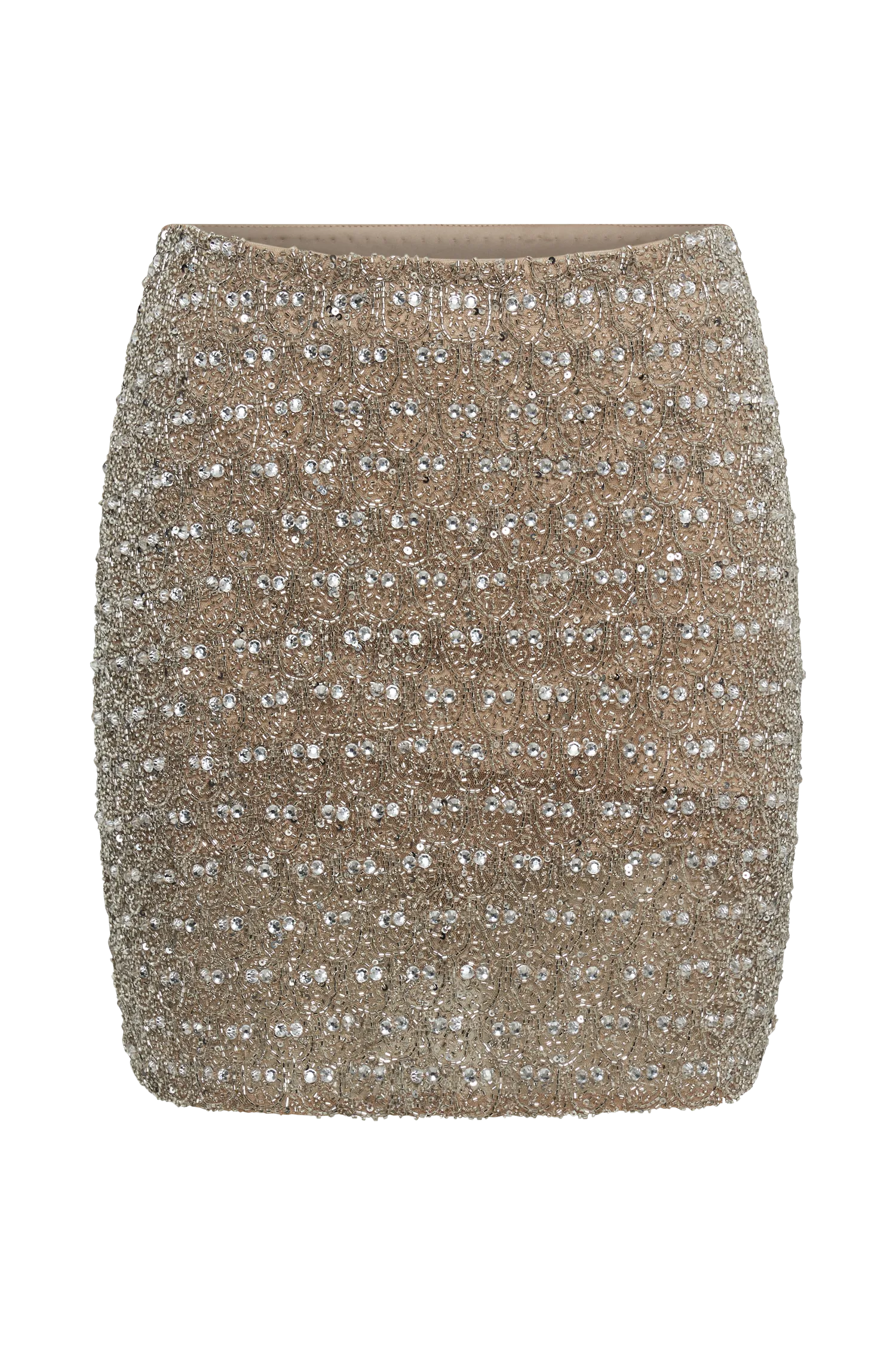 Eva Embellished Mini Skirt - Silver