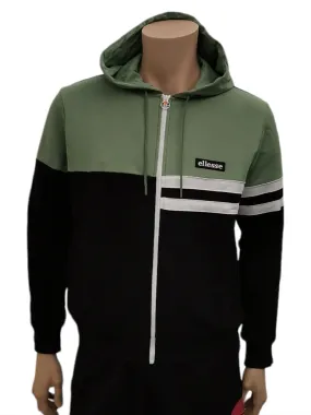 Felpa Ellesse da uomo nera e verde full zip con cappuccio Art:EHM266