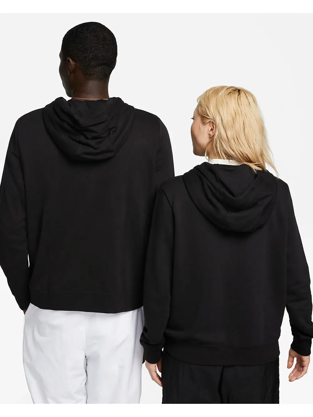 Felpa Nike nera da donna full zip con cappuccio Ft Club art:DQ5471-010