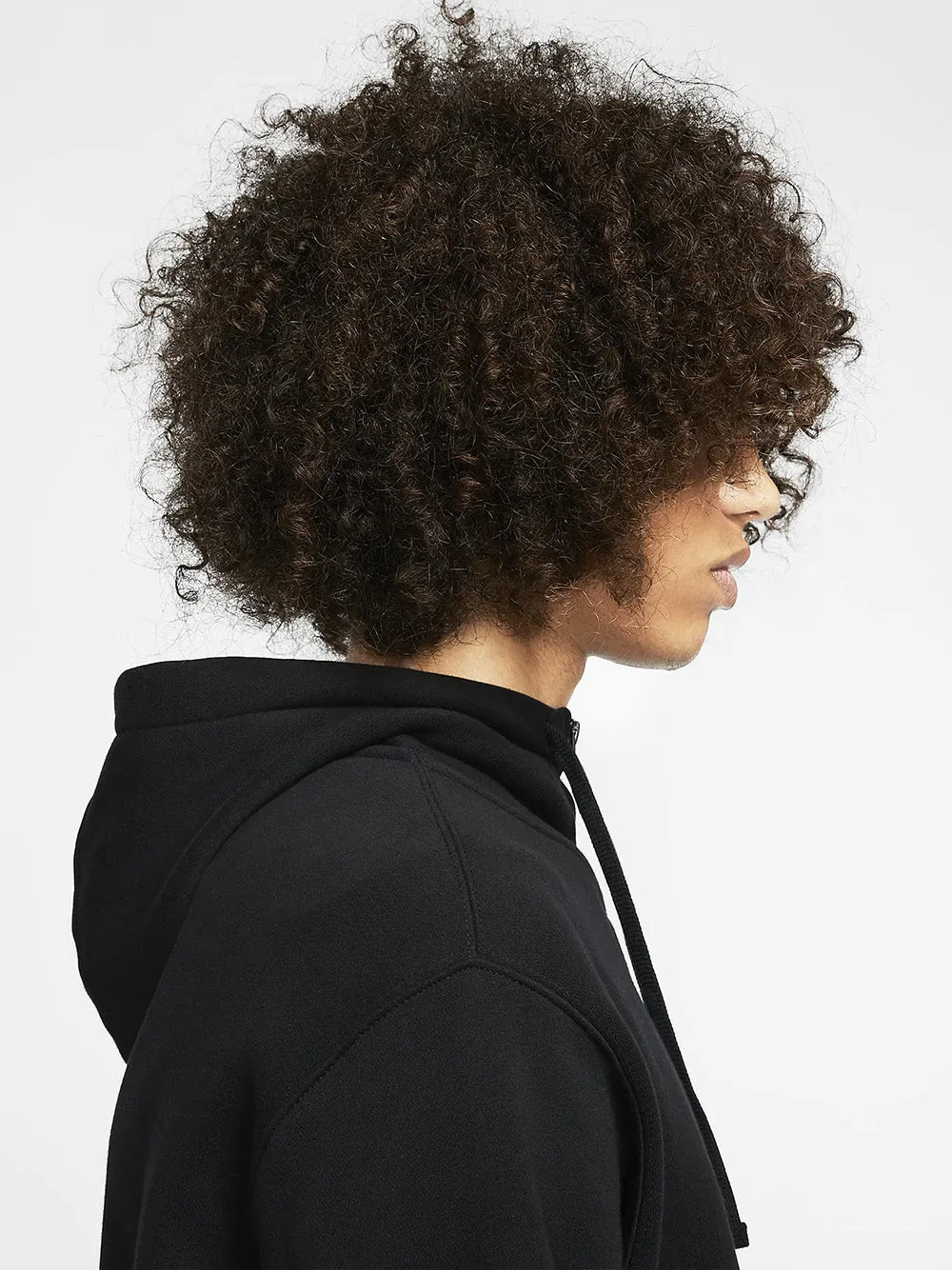 Felpa Nike Nera da uomo full zip con cappuccio Nsw Club Logo Piccolo
