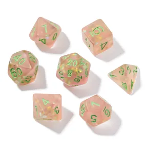 Frosted Mermaid Coral Resin 7pc Dice Set
