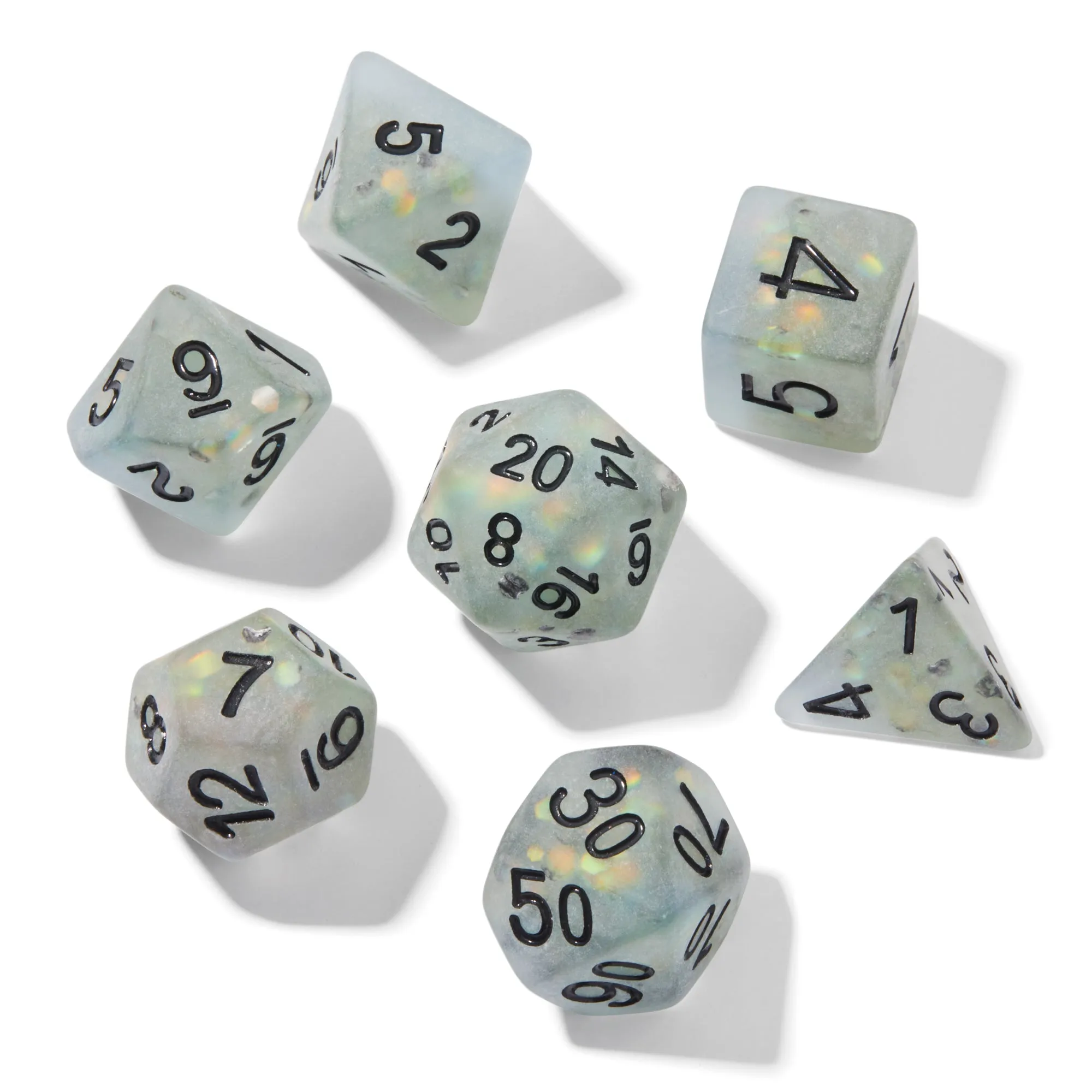 Frosted Mermaid Kelp Resin 7pc Dice Set