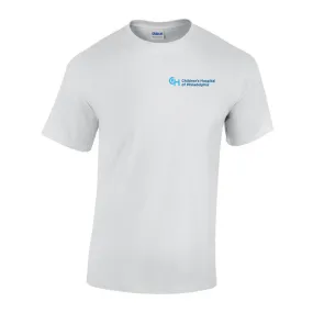 Gildan Adult Heavy Cotton 5.3 oz Neutral Color T-Shirt With Light Blue CHOP Logo