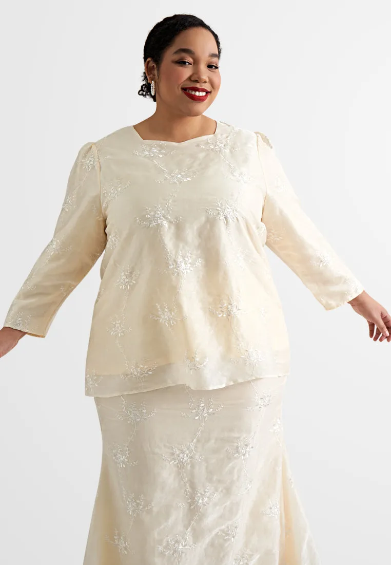 Hadiya Elegant Chiffon Embroidery Kurung
