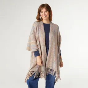 Hadley Ruana with Lurex - Light Grey