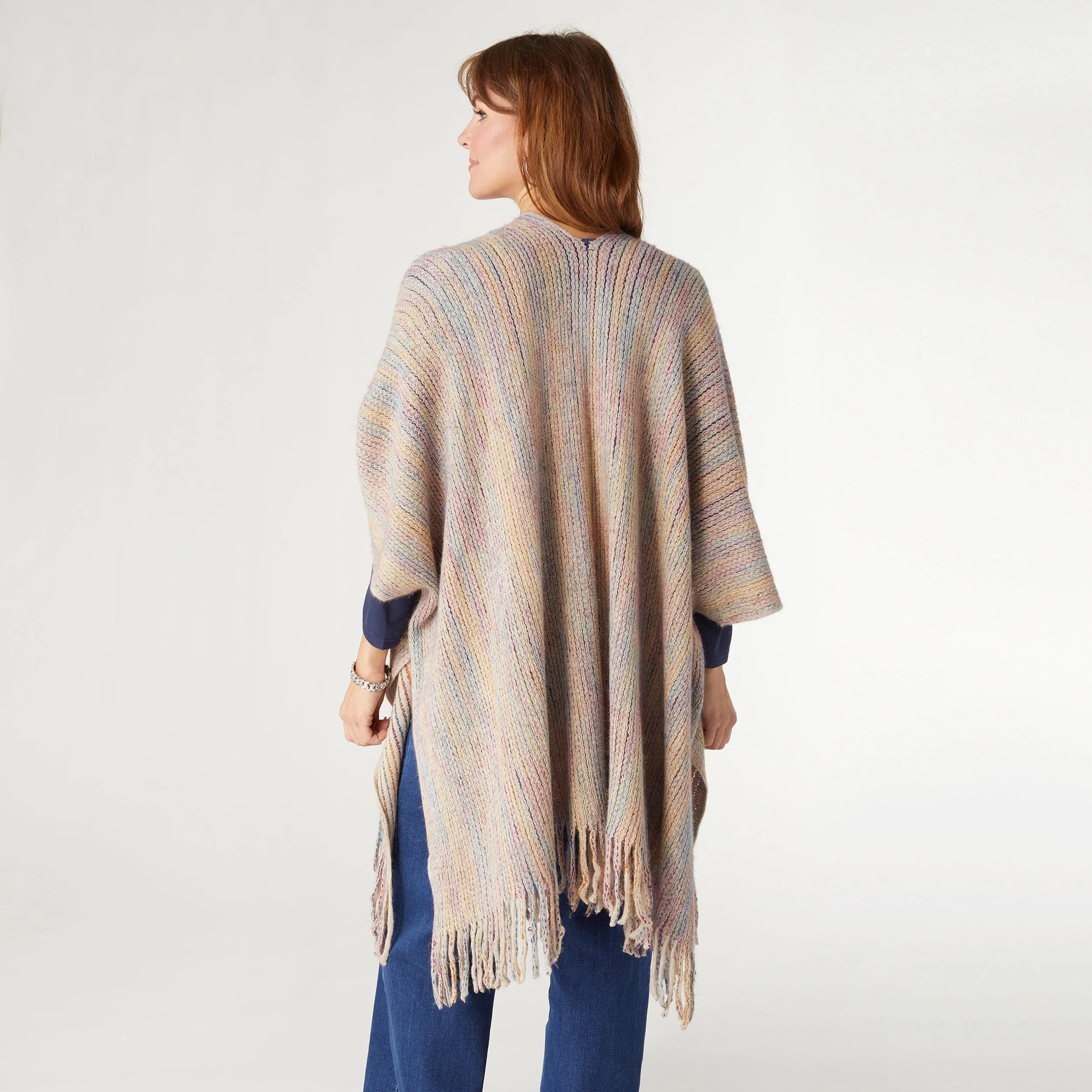 Hadley Ruana with Lurex - Light Grey