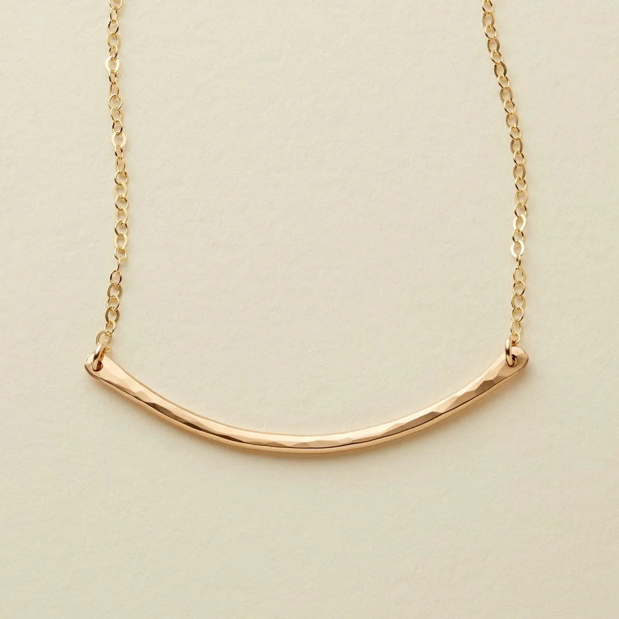 Hammered Crescent Bar Necklace | Final Sale