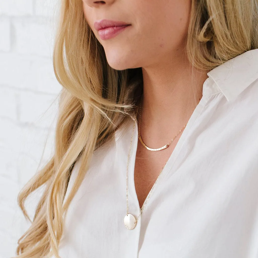 Hammered Crescent Bar Necklace | Final Sale
