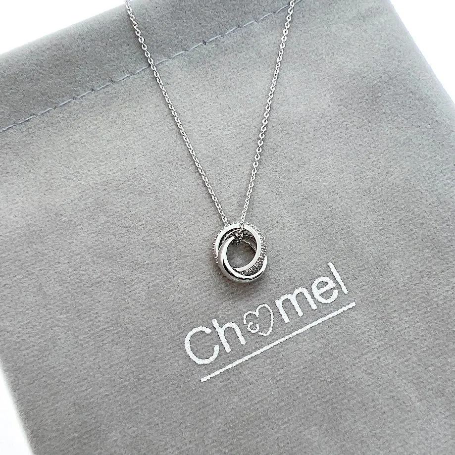Interlocking Ring Cubic Zirconia Necklace