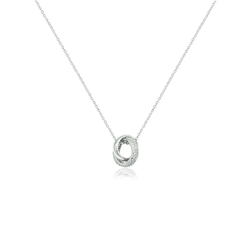 Interlocking Ring Cubic Zirconia Necklace